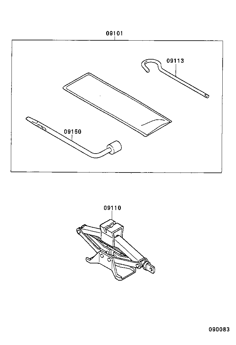 09101-97201 TOOL SET, STANDARD W/O JACK product image