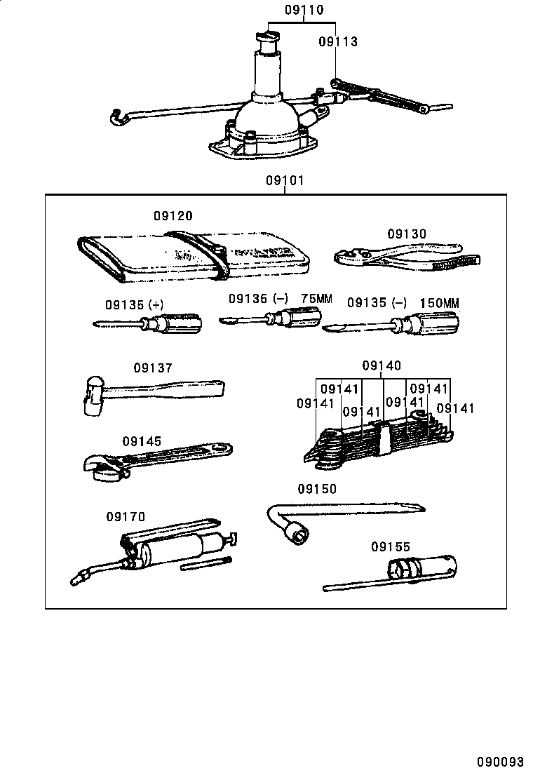 09101-60120 TOOL SET, STANDARD W/O JACK product image