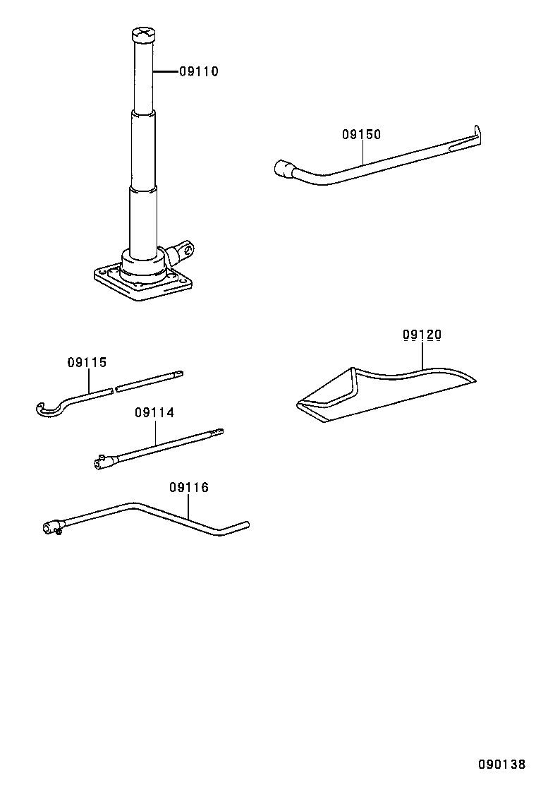 09115-0C020 ROD SUB-ASSY, JACK HANDLE product image
