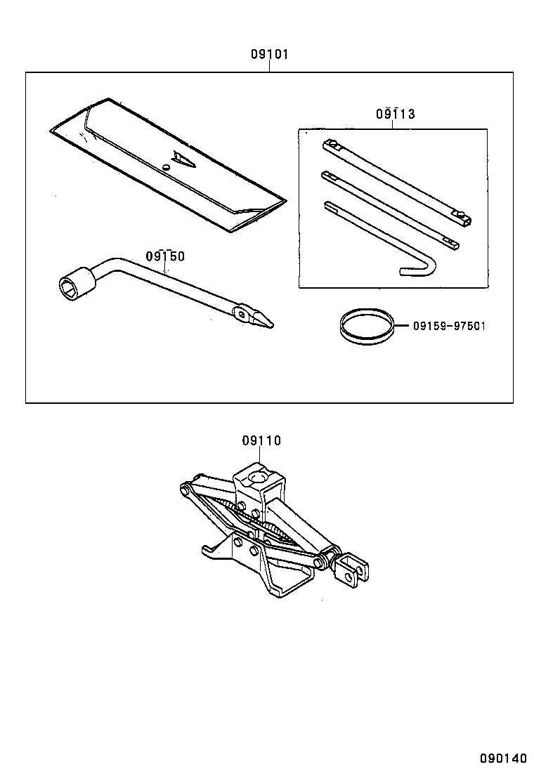 09101-97503 TOOL SET, STANDARD W/O JACK product image