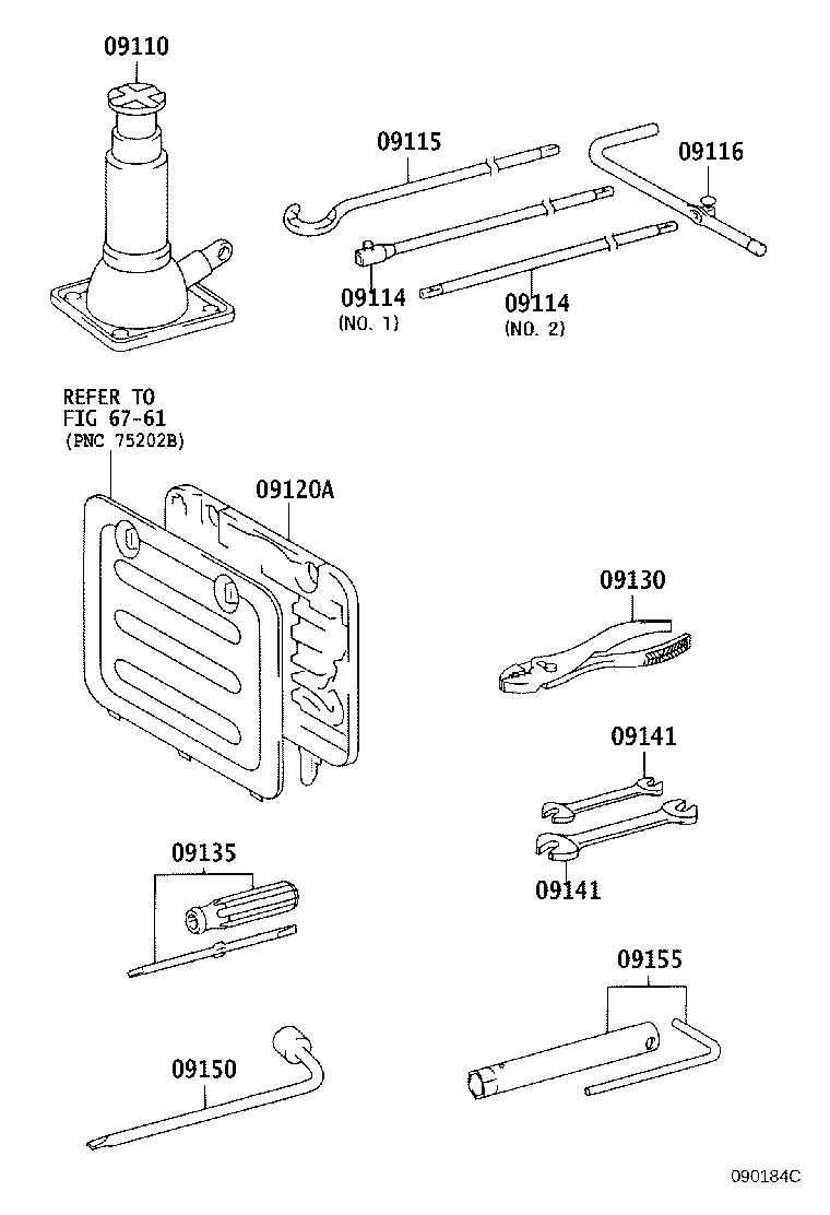09115-35110 ROD SUB-ASSY, JACK HANDLE product image
