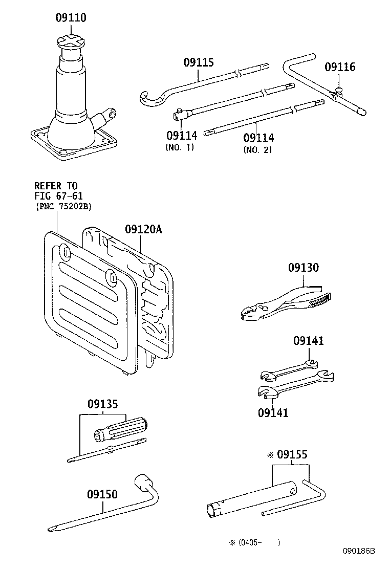 Toyota 09120-60200 CASE, TOOL