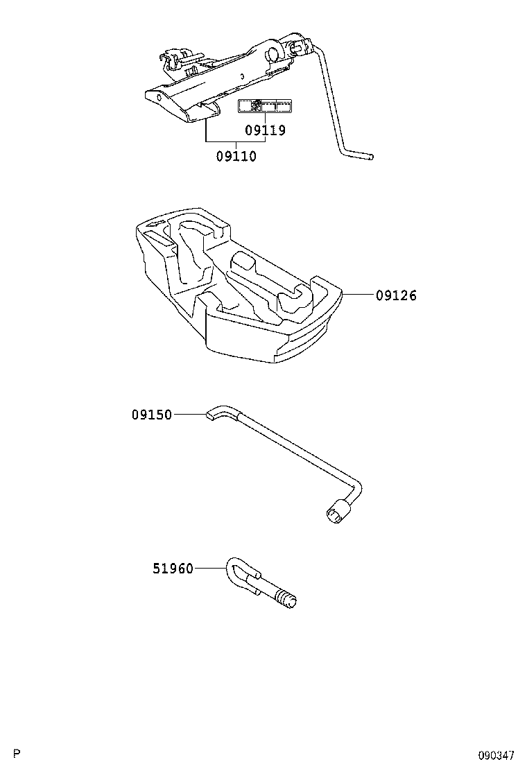09151-0H010 WRENCH, HUB NUT BOX product image
