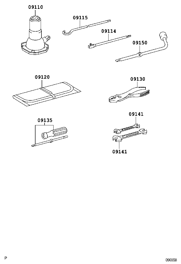 09115-0K080 ROD SUB-ASSY, JACK HANDLE product image