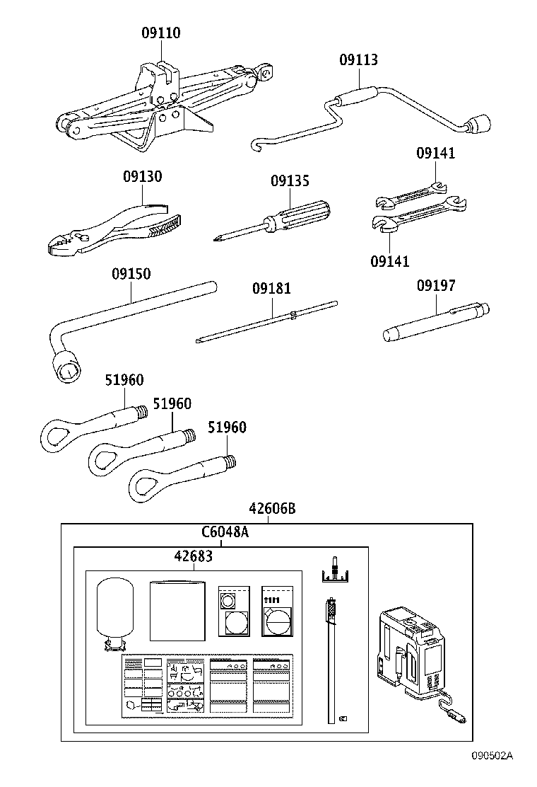 Toyota 51961-50050 HOOK ASSY, FRONT