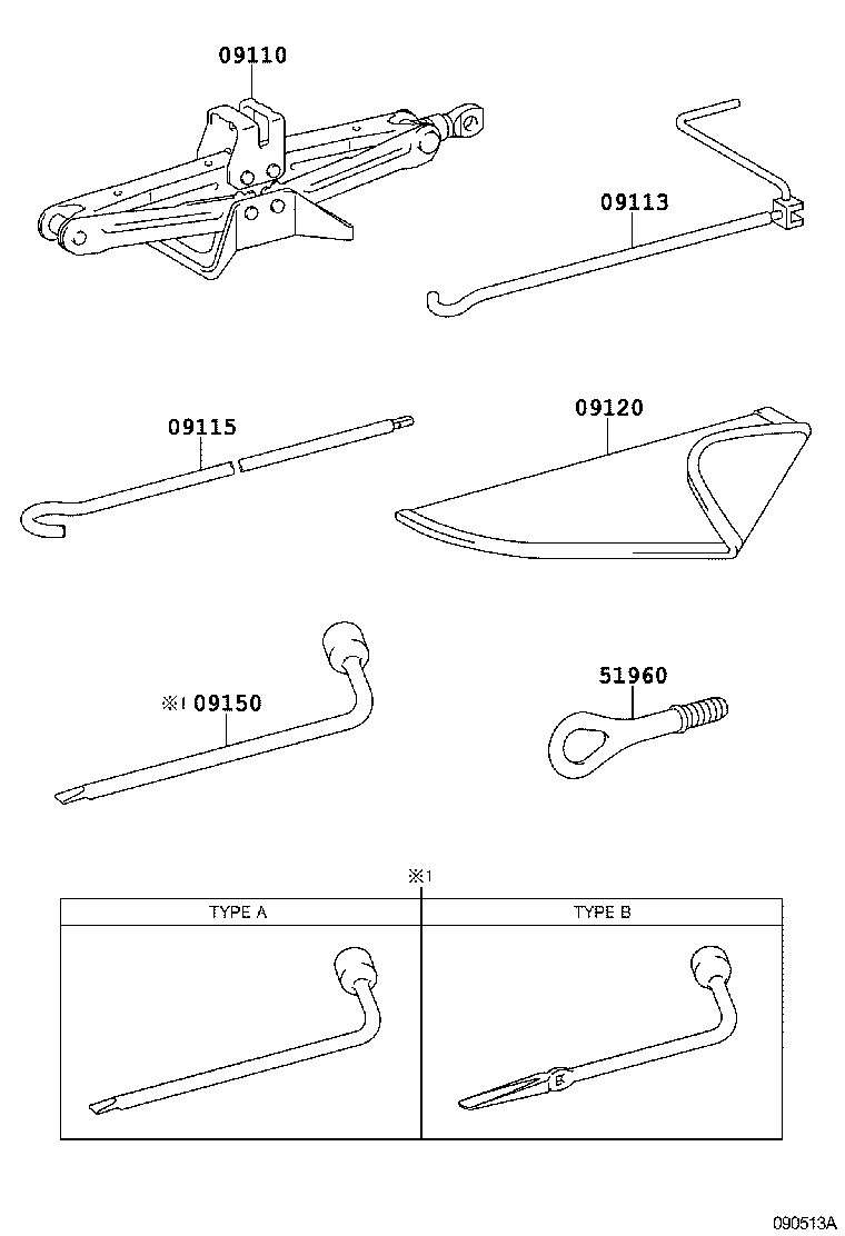 Toyota 09120-0R030 BAG, TOOL