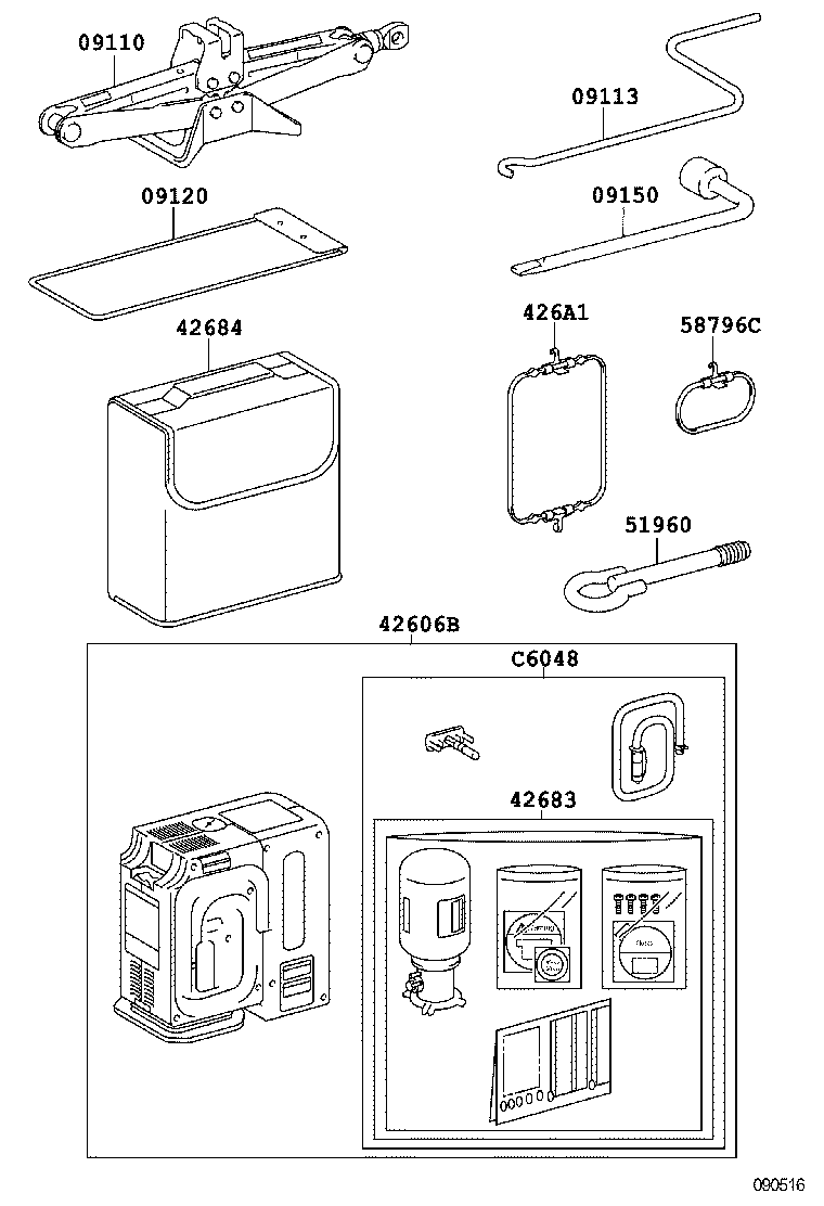 42684-52010 CASE, TIRE REPAIR KIT product image