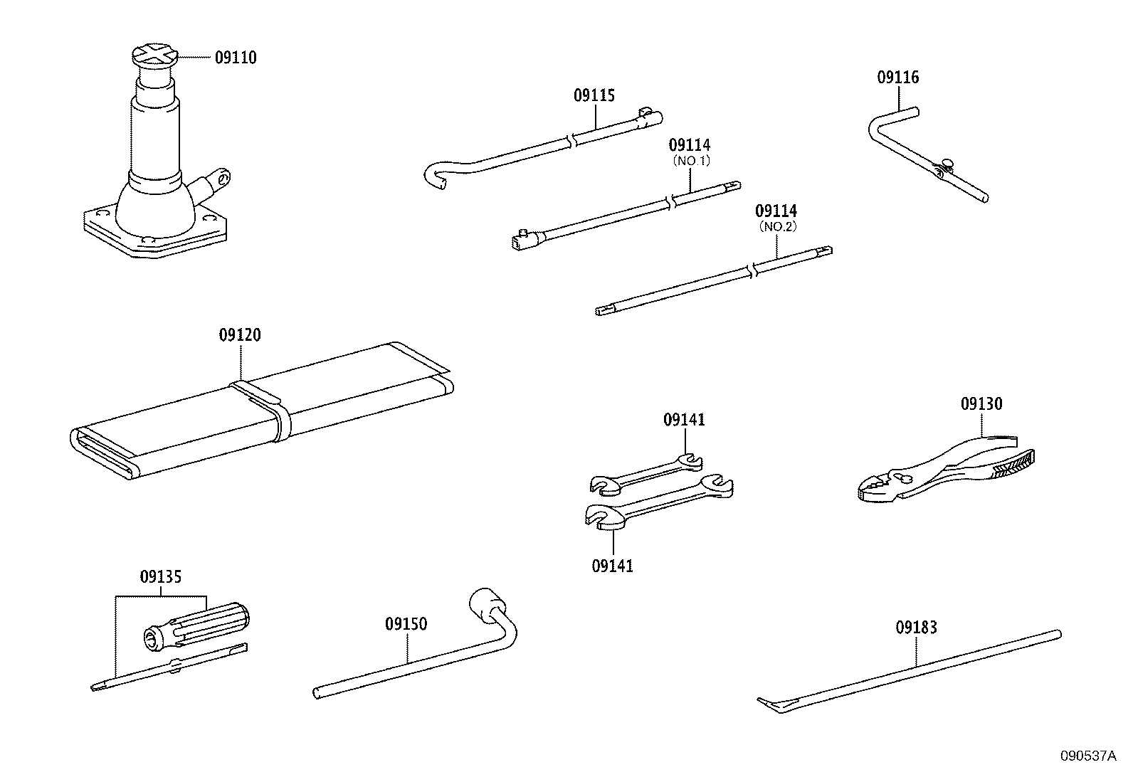 09114-35080 EXTENSION SUB-ASSY, JACK HANDLE product image