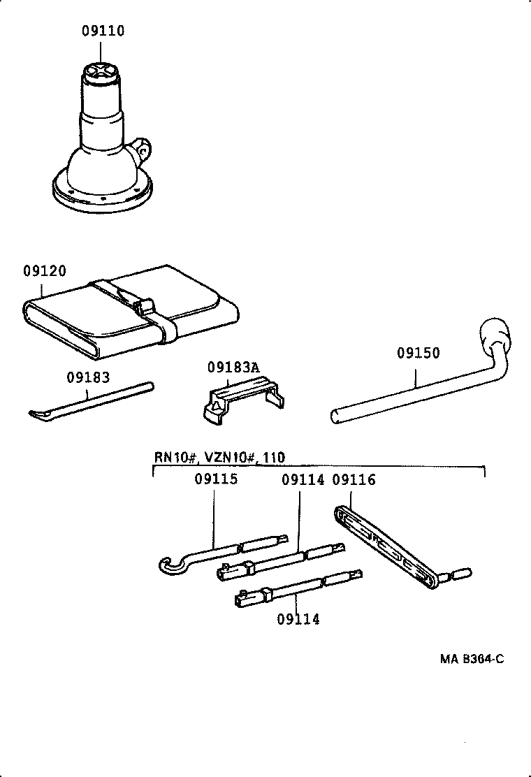09183-04020 REPLACER, WHEEL CAP product image