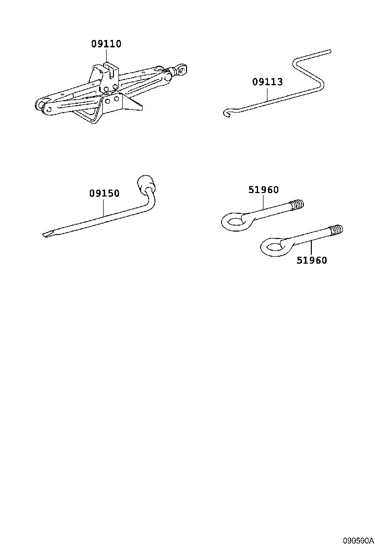 Toyota 51961-47020 HOOK ASSY, FRONT