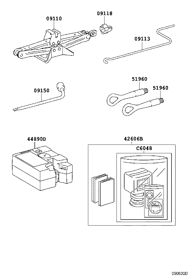 Toyota 42606-47070 REPAIR KIT, TUBELESS TIRE
