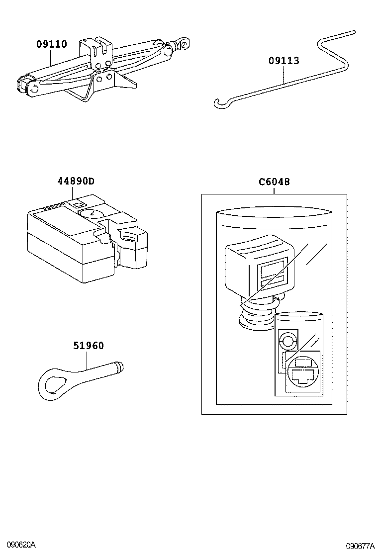 Toyota 09113-13040 HANDLE, JACK