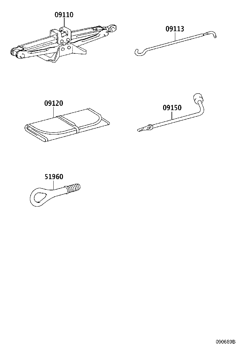 Toyota 51961-42040 HOOK ASSY, FRONT