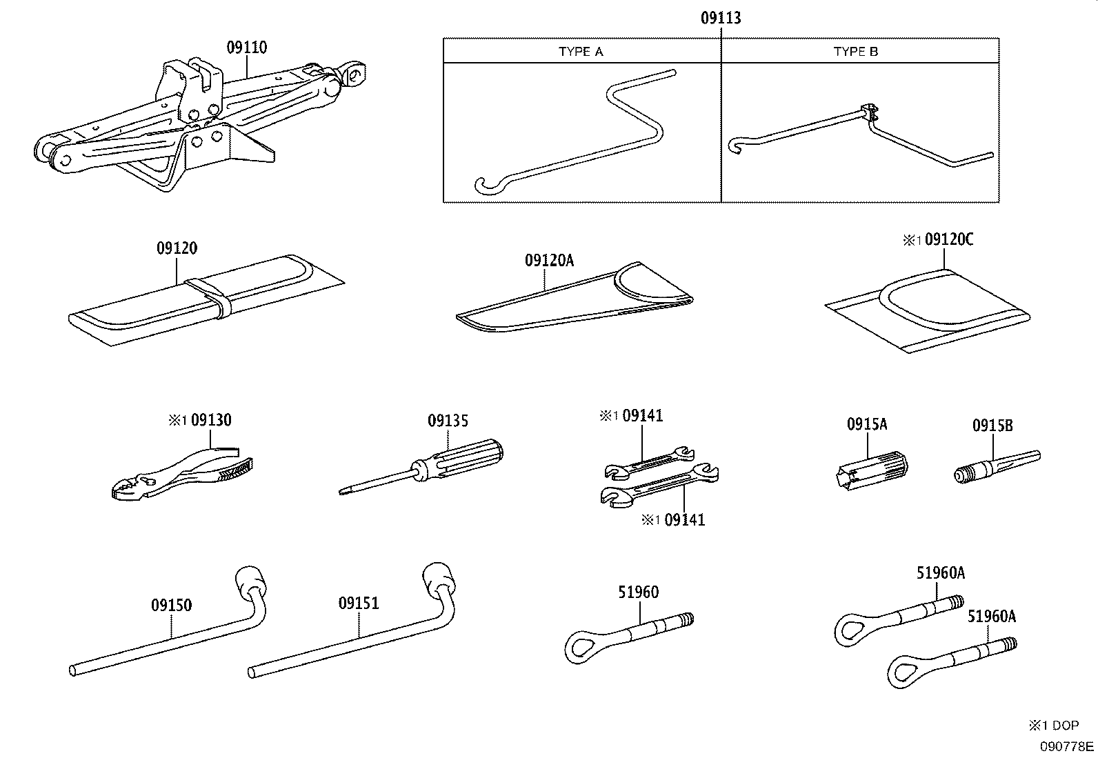 Toyota 09120-35180 BAG, TOOL