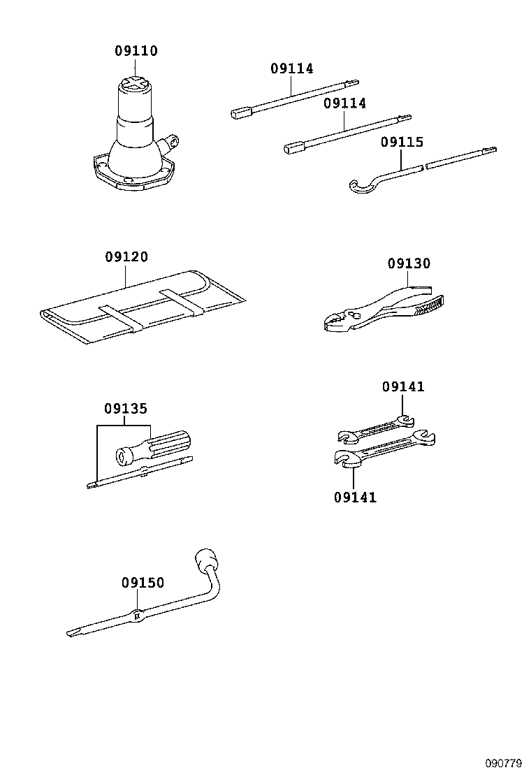 09115-0K170 ROD SUB-ASSY, JACK HANDLE product image