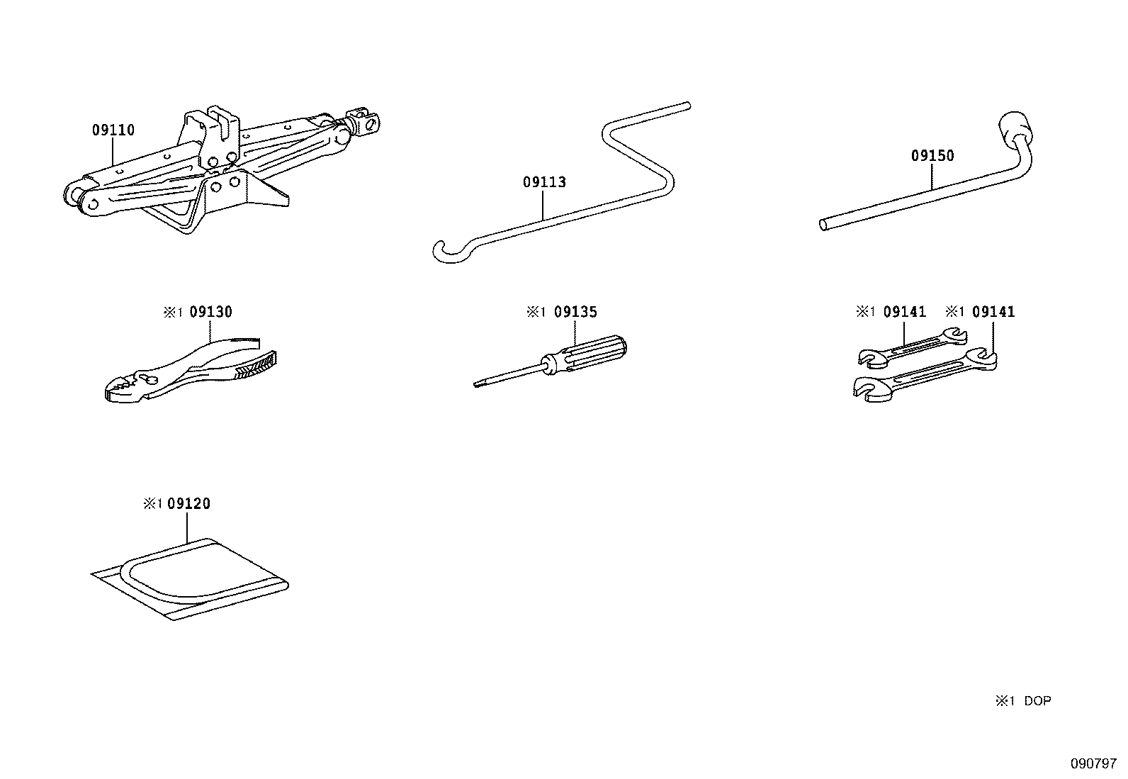 09150-0E010 WRENCH, HUB NUT BOX product image