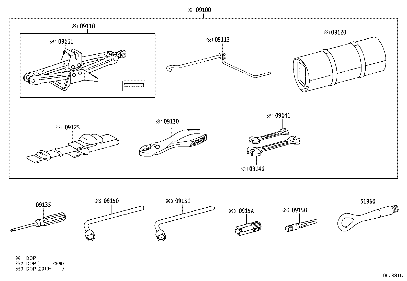 Toyota 09120-50050 BAG, TOOL