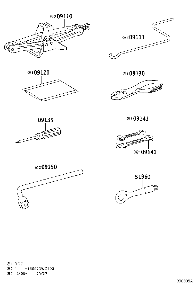 Toyota 09111-50131 JACK ASSY