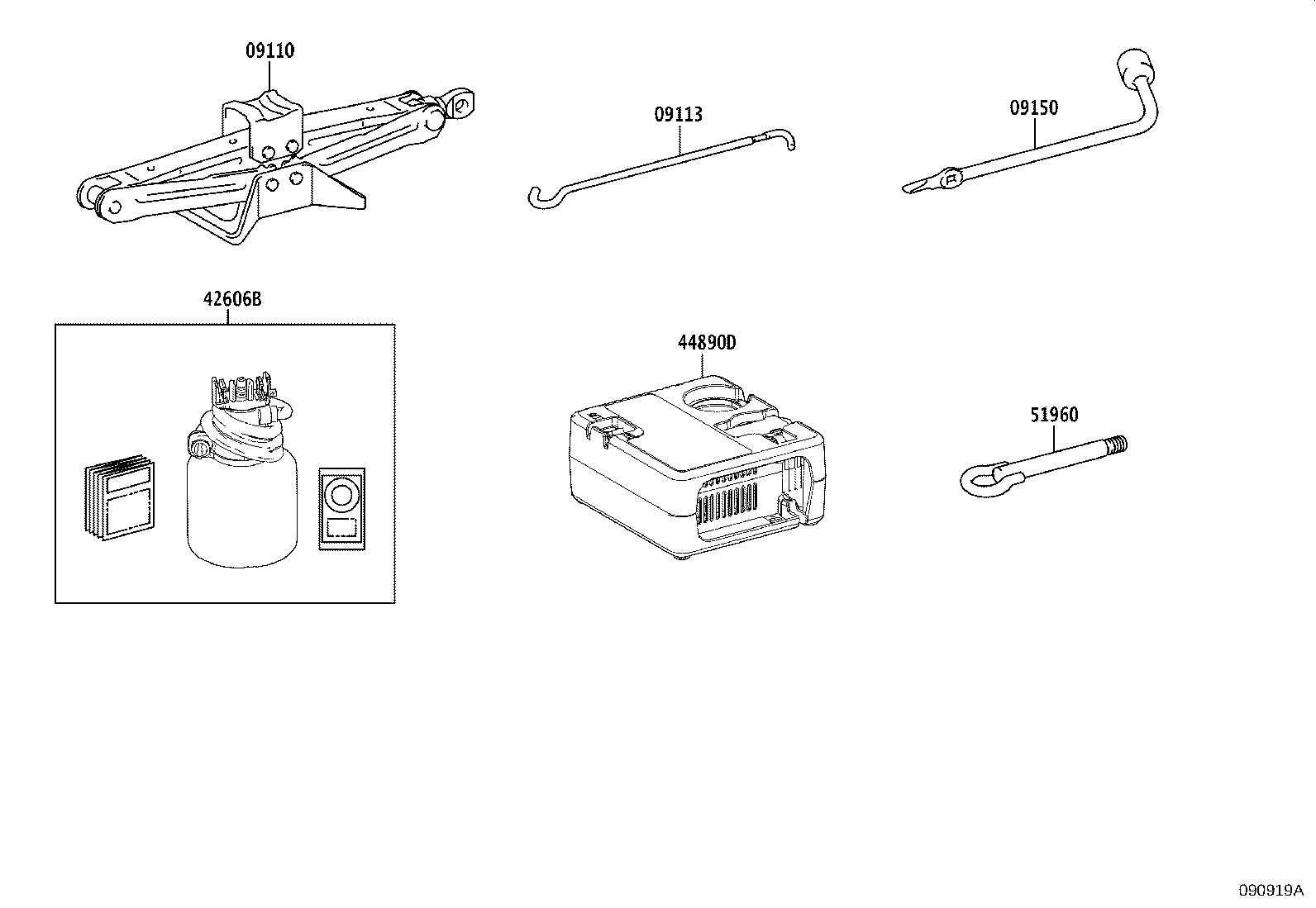 Toyota 42606-12050 REPAIR KIT, TUBELESS TIRE