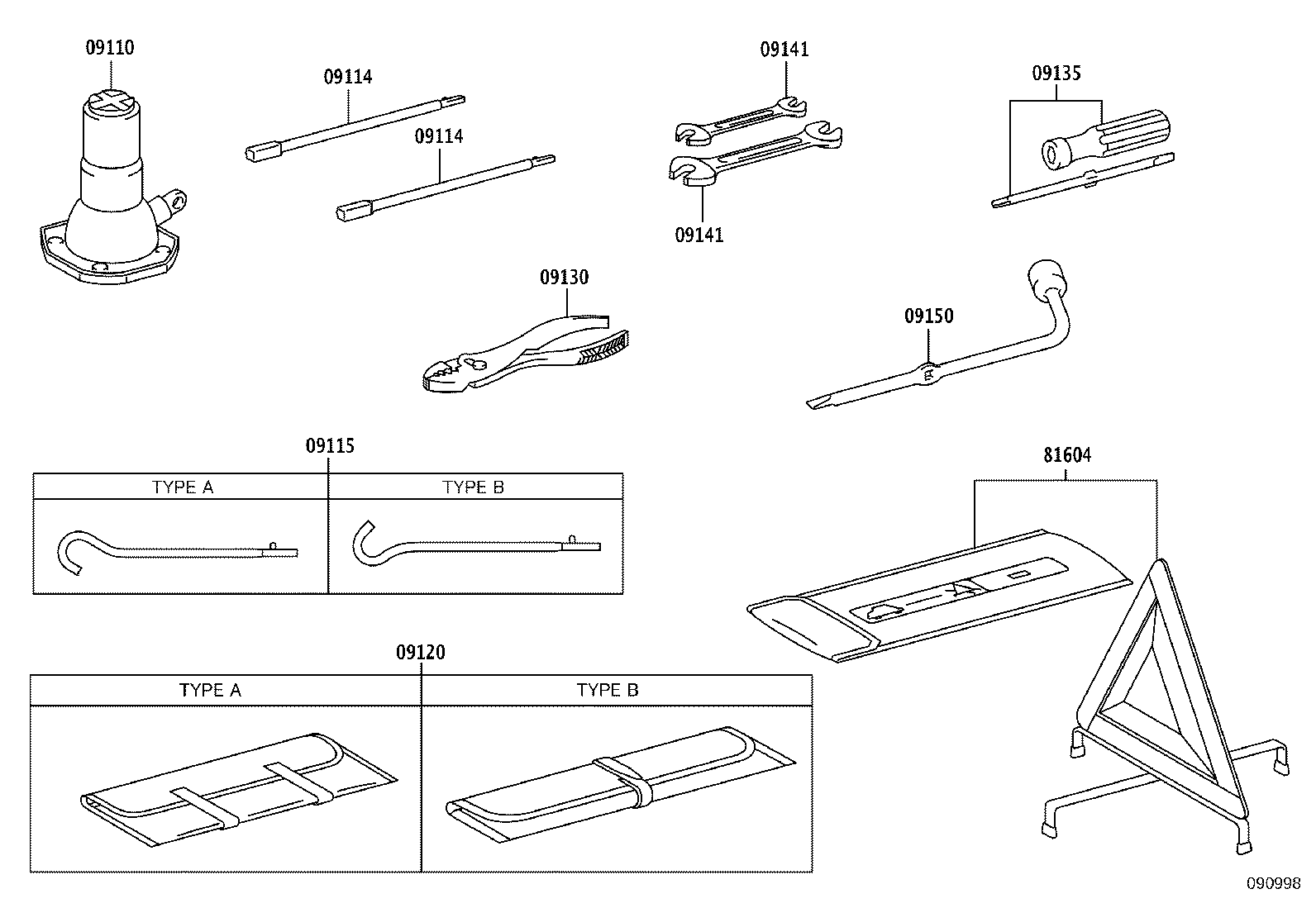 09115-0K340 ROD SUB-ASSY, JACK HANDLE product image