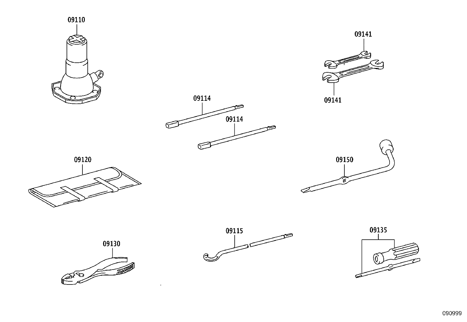 09115-0K230 ROD SUB-ASSY, JACK HANDLE product image