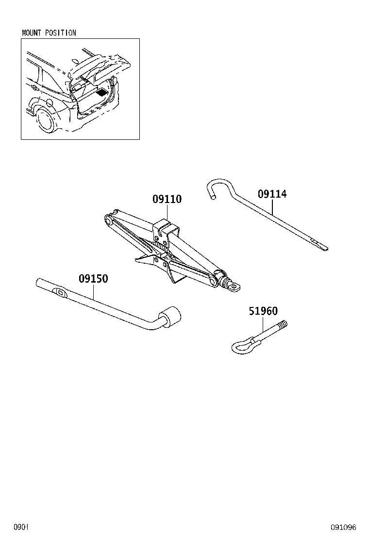 09114-BZ080 EXTENSION SUB-ASSY, JACK HANDLE product image