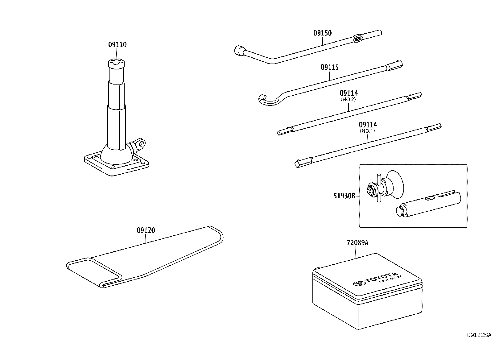 Toyota 09120-0C110 BAG, TOOL