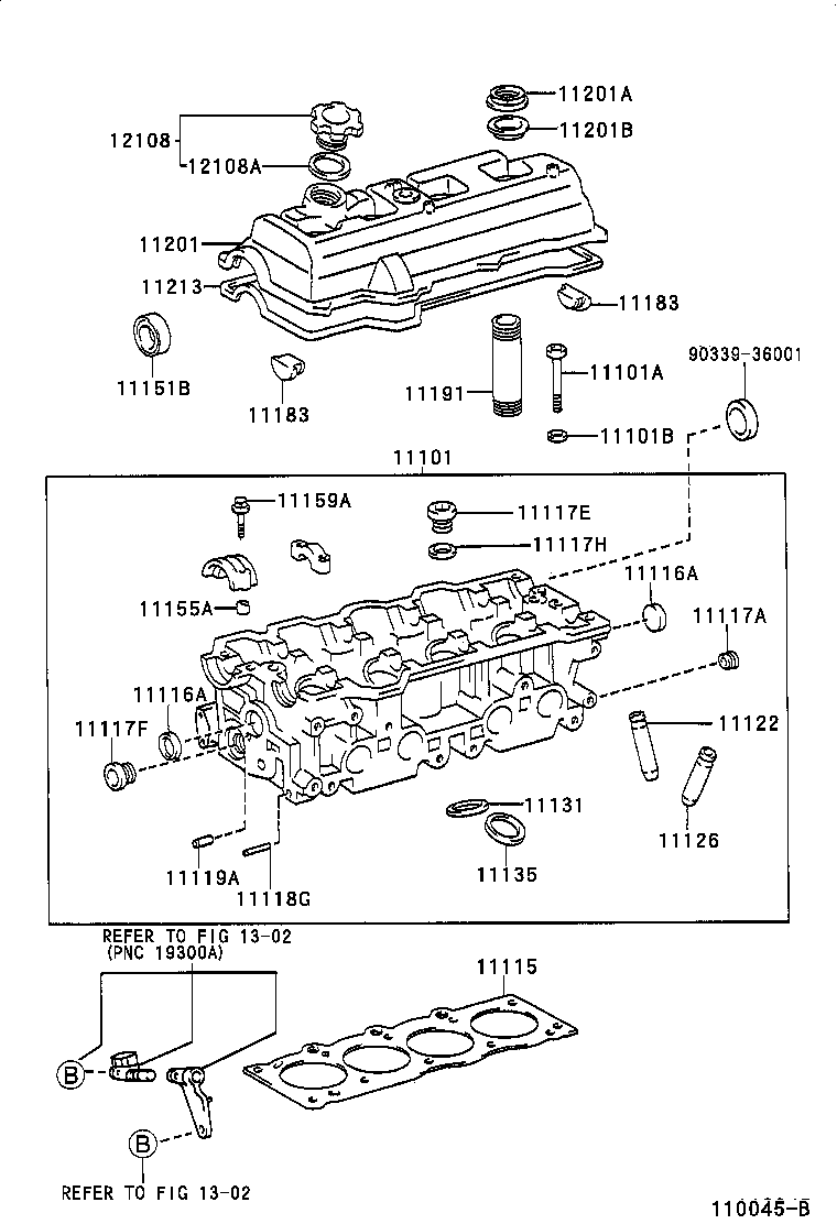 Toyota 11201-03041 COVER SUB-ASSY, CYLINDER HEAD