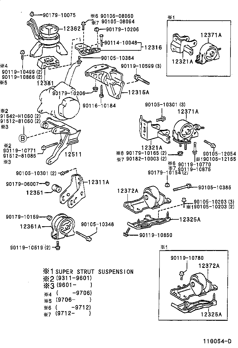 12315-74130 BRACKET, ENGINE MOUNTING, RH(FOR TRANSVERSE ENGINE) product image