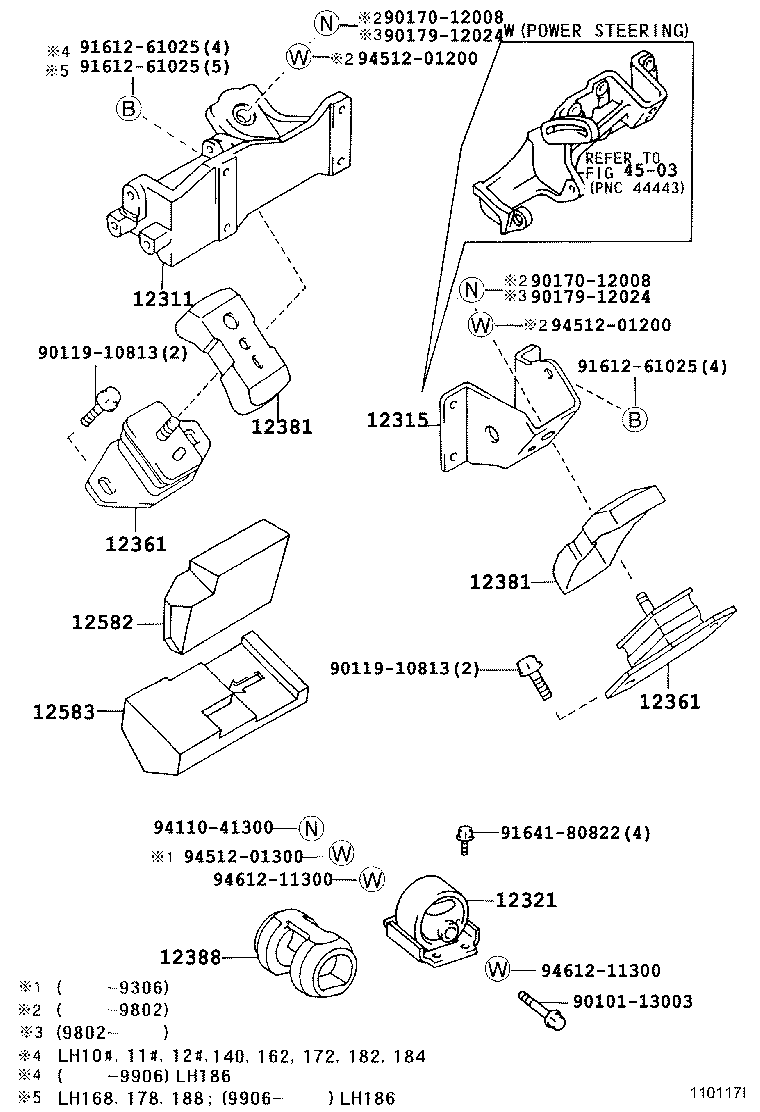 12303-67011 BRACKET, ENGINE MOUNTING, REAR, NO.1 product image