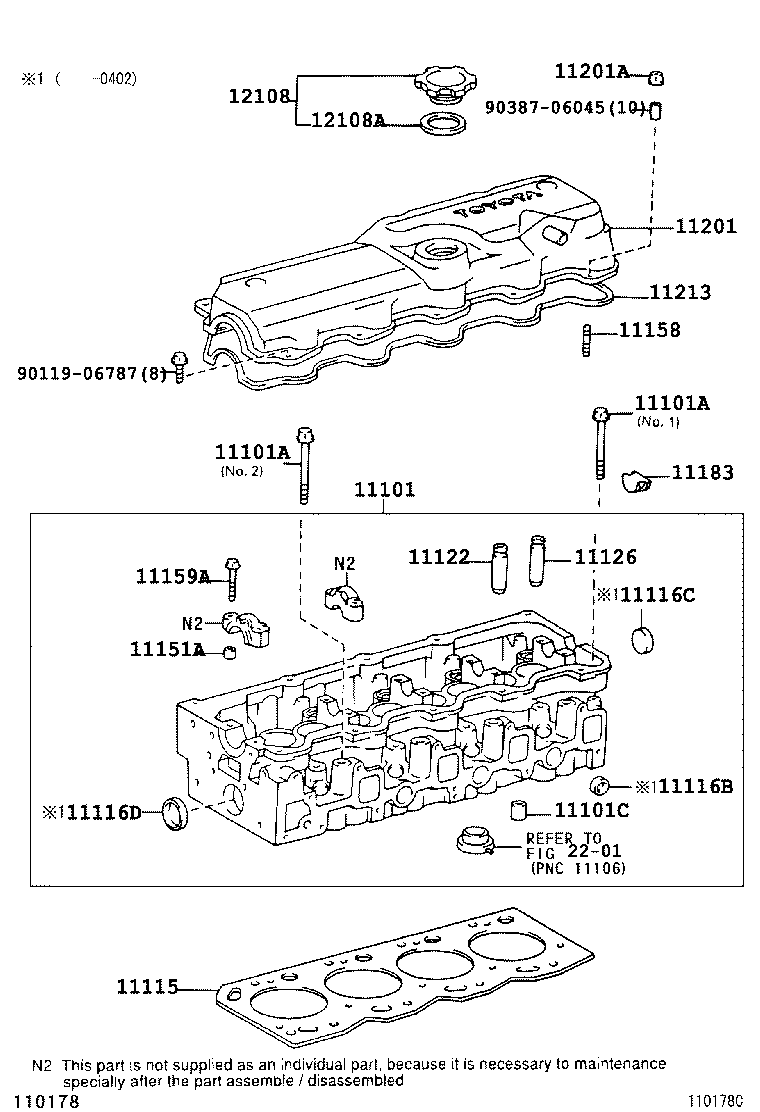11101-06030 HEAD SUB-ASSY, CYLINDER product image