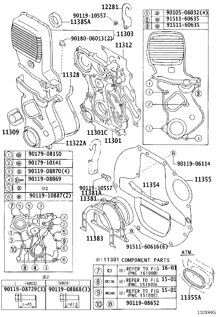 11325-88410 COVER, TIMING BELT, NO.4 product image