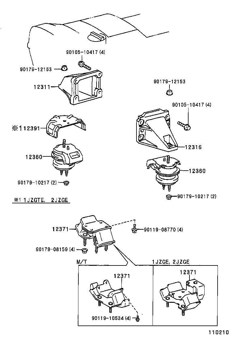 12311-74250 BRACKET, ENGINE MOUNTING, FRONT(FOR TRANSVERSE ENGINE) product image