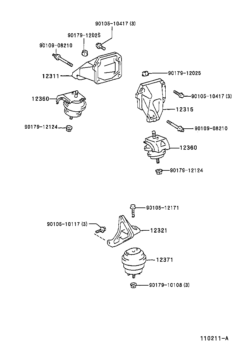 12311-74250 BRACKET, ENGINE MOUNTING, FRONT(FOR TRANSVERSE ENGINE) product image