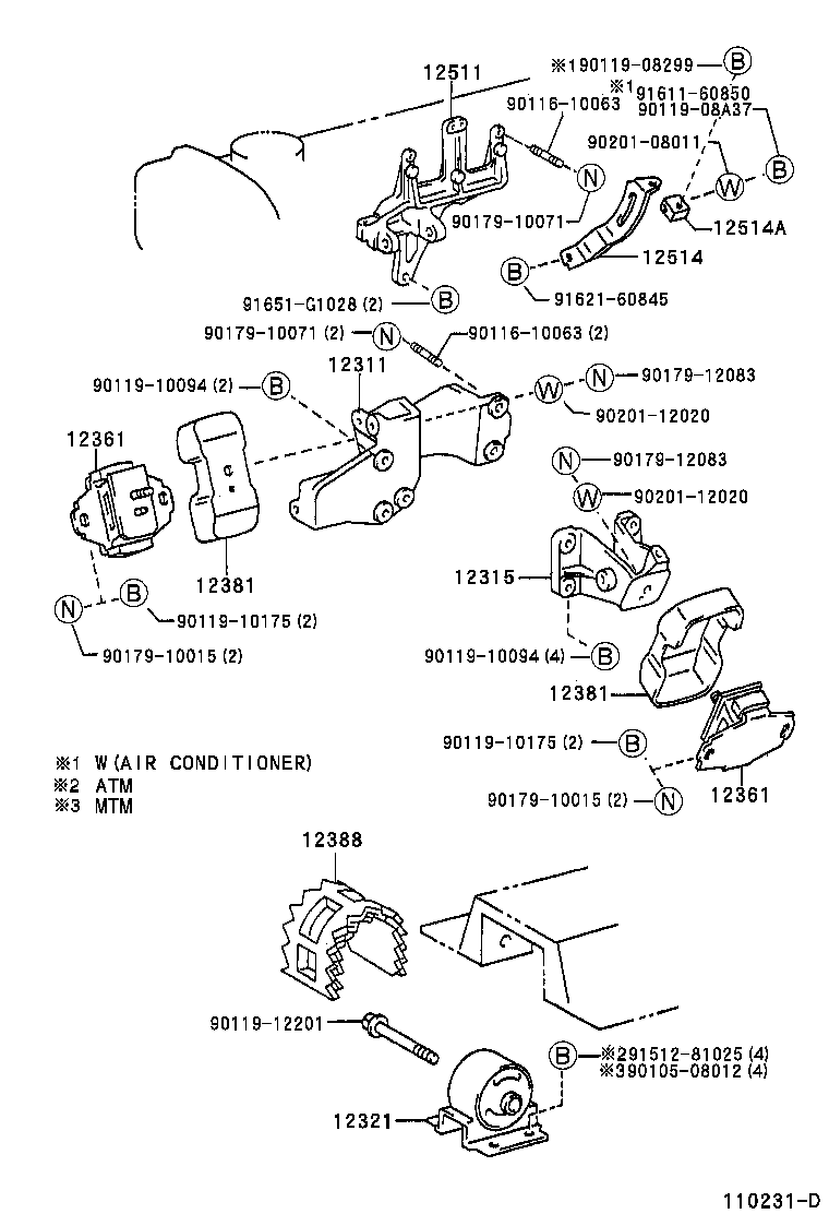 12315-74150 BRACKET, ENGINE MOUNTING, FRONT NO.1 LH product image