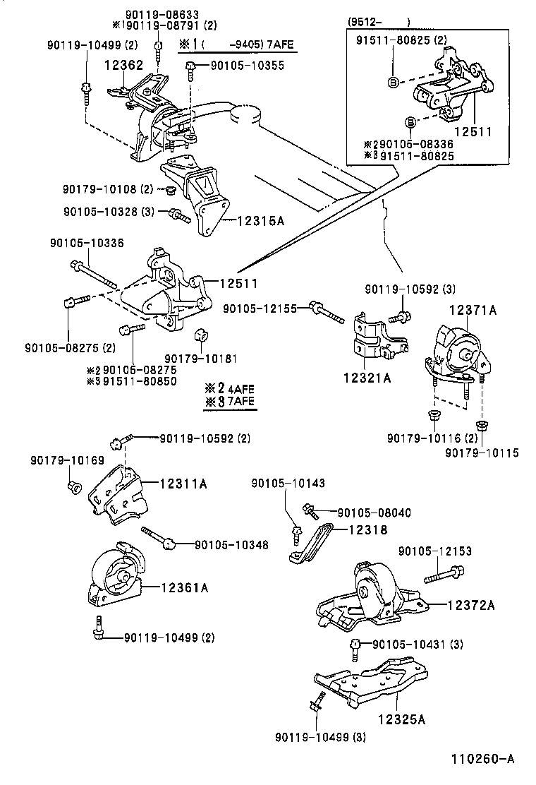 Toyota 12325-11131 BRACKET, ENGINE MOUNTING, LH(FOR TRANSVERSE ENGINE)