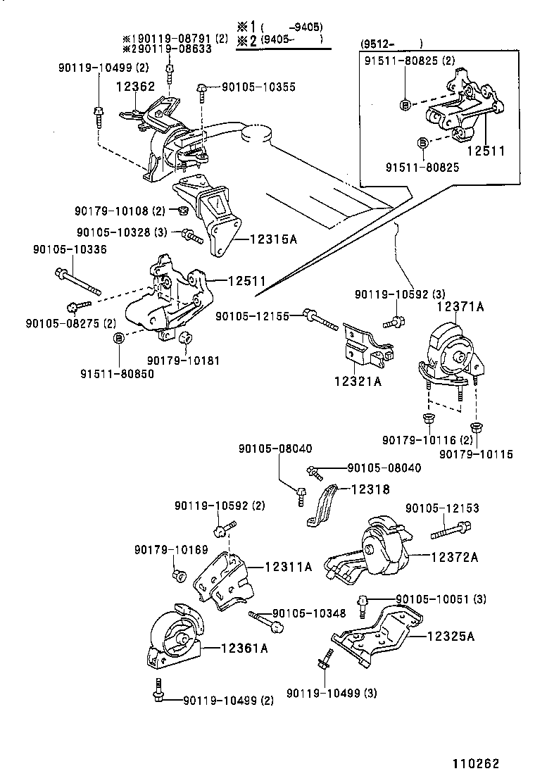 12361-02041 INSULATOR, ENGINE MOUNTING, FRONT(FOR TRANSVERSE ENGINE) product image