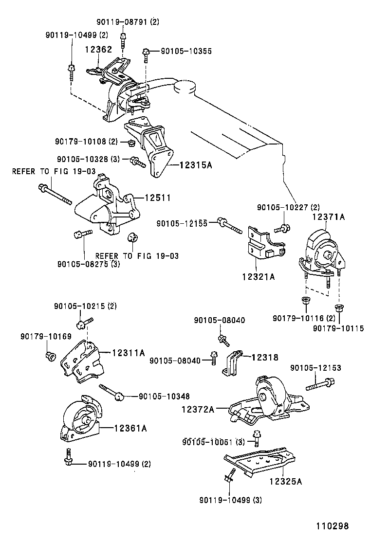 12361-64210 INSULATOR, ENGINE MOUNTING, FRONT(FOR TRANSVERSE ENGINE) product image