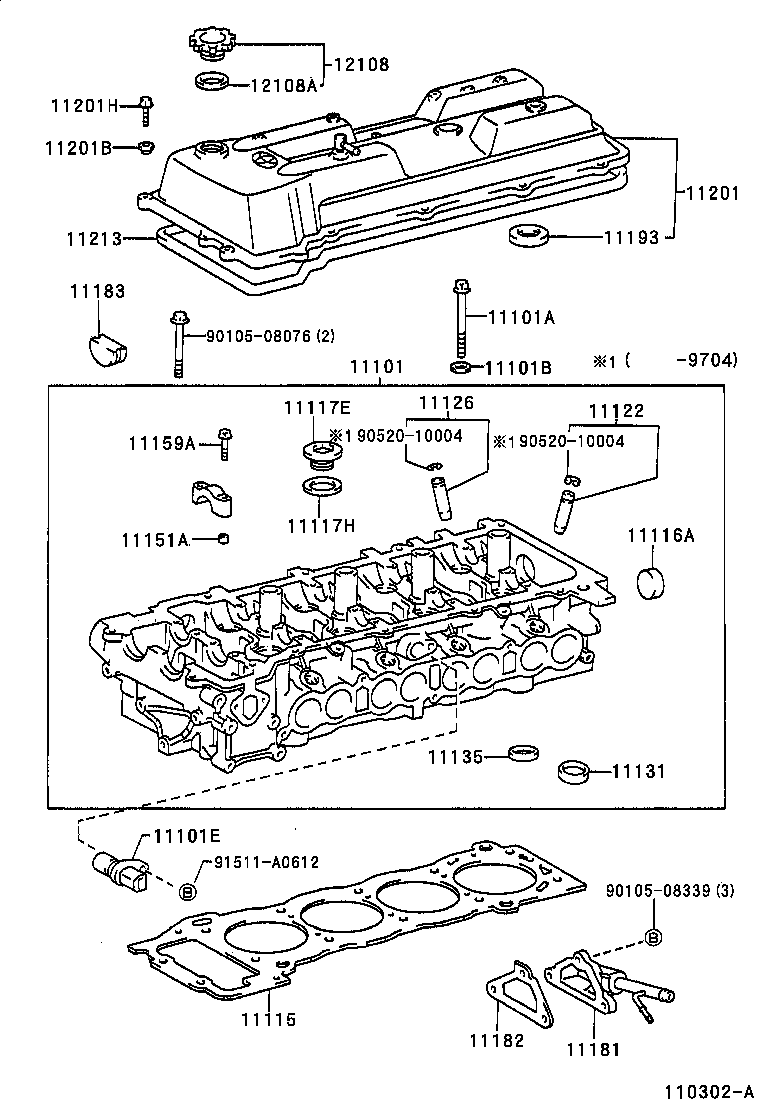 Toyota 90105-06127 BOLT(FOR CYLINDER HEAD COVER)