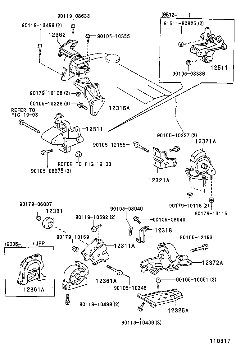 12315-15081 BRACKET, ENGINE MOUNTING, RH(FOR TRANSVERSE ENGINE) product image