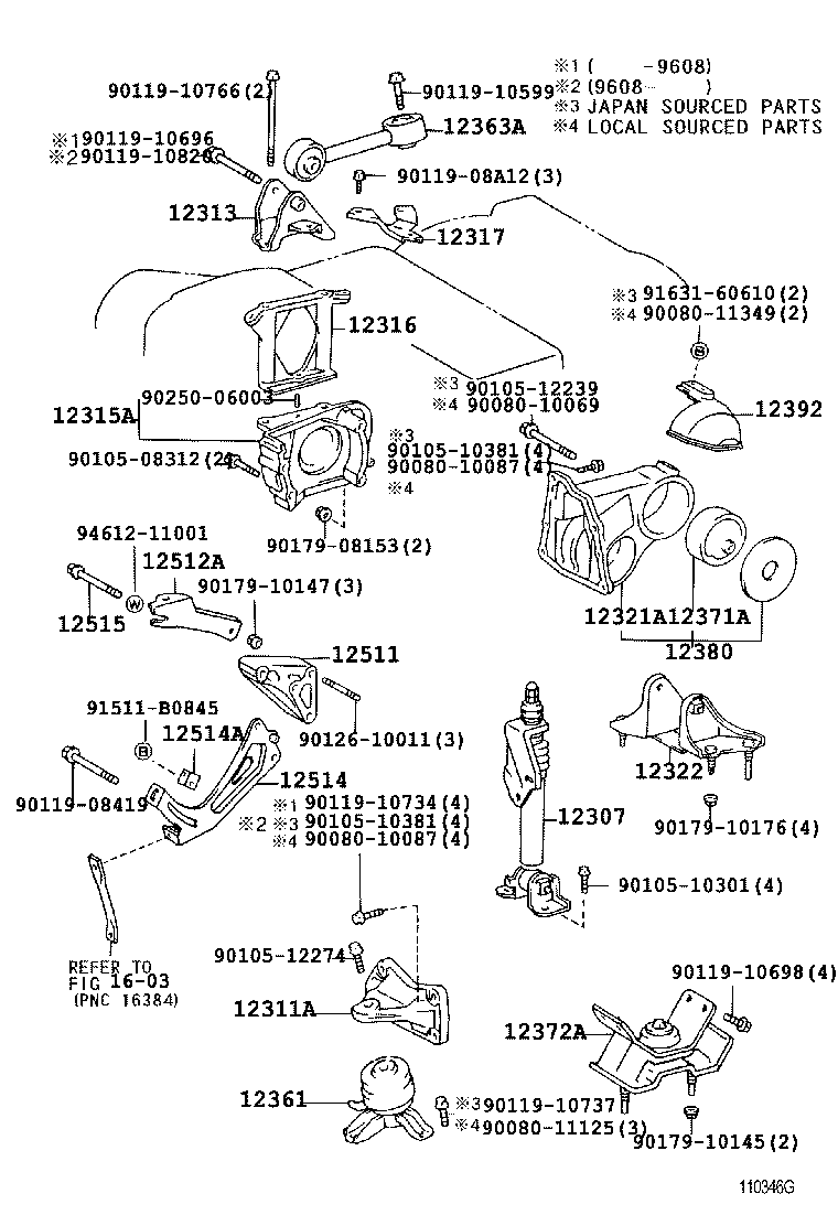 Toyota 12361-0A060 INSULATOR, ENGINE MOUNTING, FRONT
