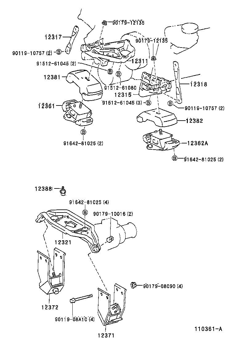 12318-64070 STAY, ENGINE MOUNTING, LH product image