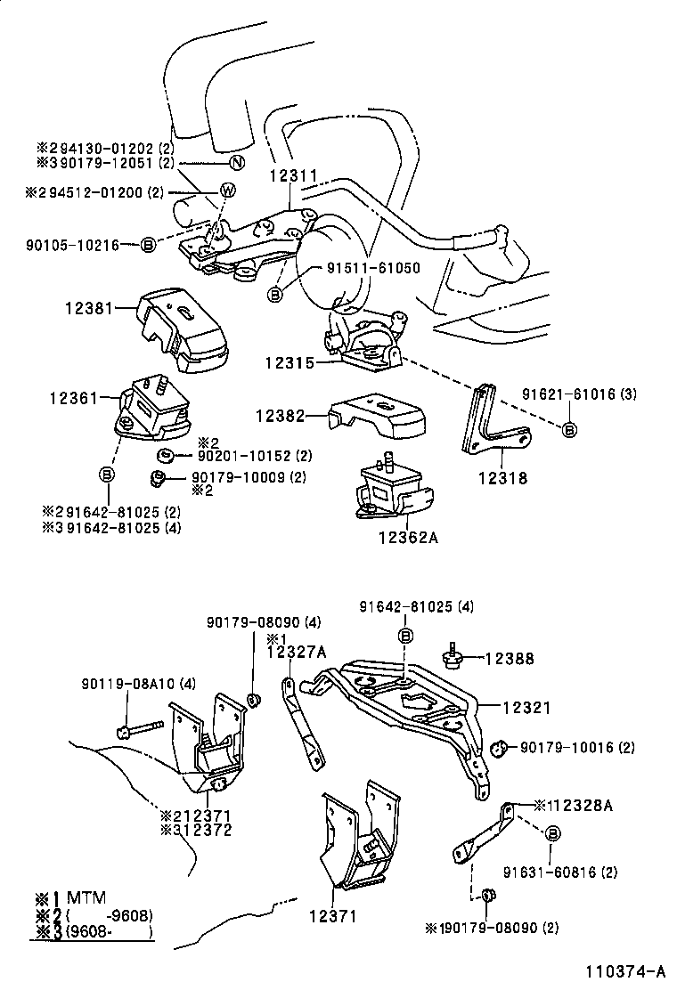 12318-64070 STAY, ENGINE MOUNTING, LH product image