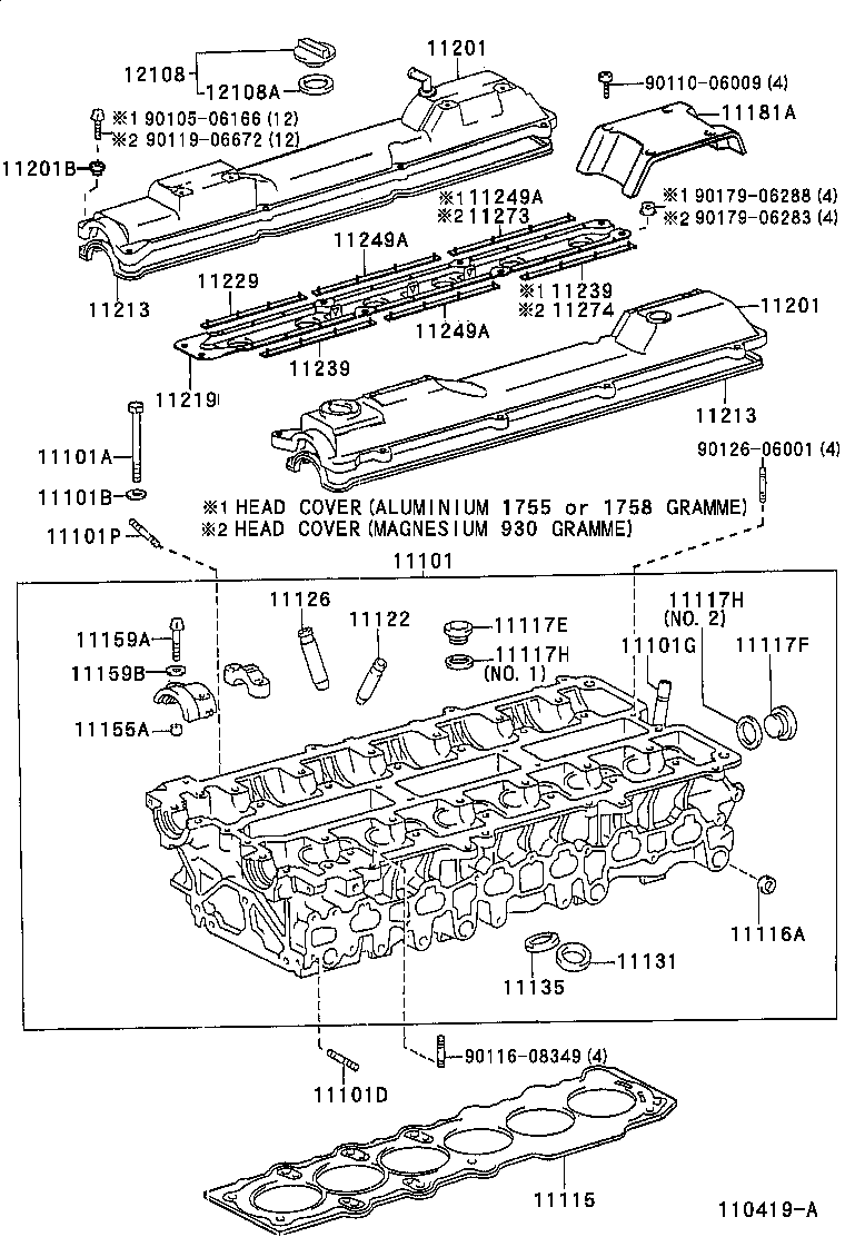 11101-49375 HEAD SUB-ASSY, CYLINDER product image