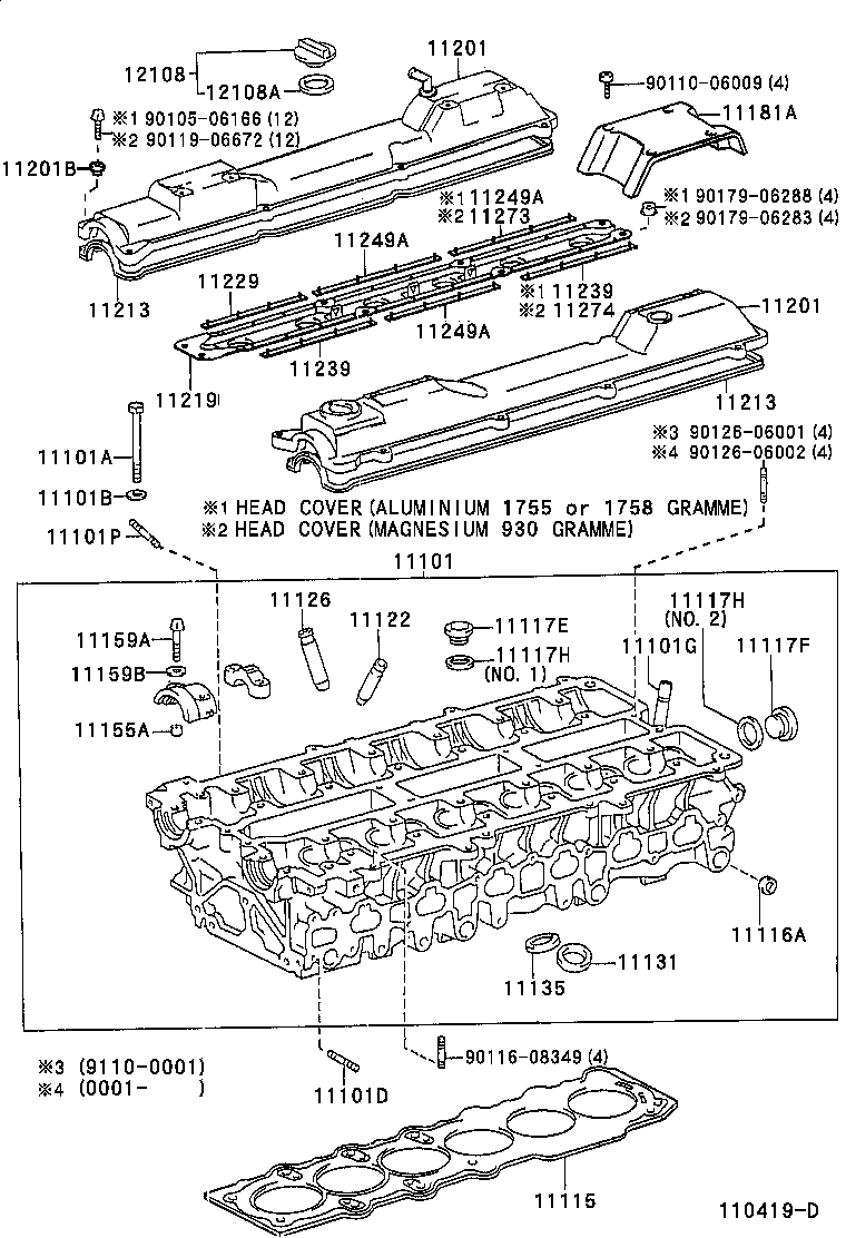 11101-49335 HEAD SUB-ASSY, CYLINDER product image