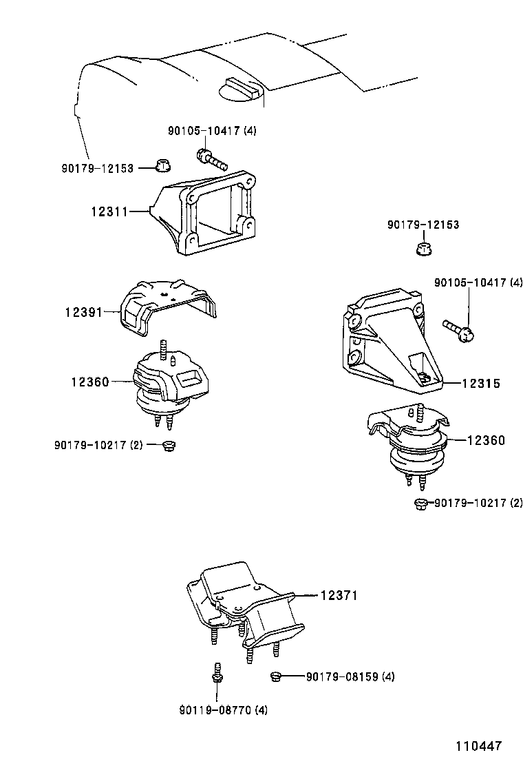 12361-50091 INSULATOR, ENGINE MOUNTING, FRONT product image