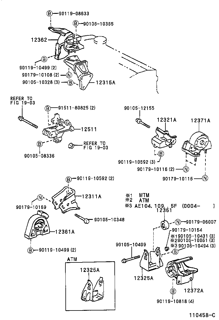 12361-64210 INSULATOR, ENGINE MOUNTING, FRONT(FOR TRANSVERSE ENGINE) product image