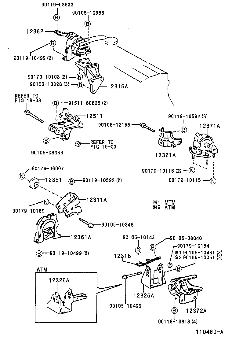 12361-64210 INSULATOR, ENGINE MOUNTING, FRONT(FOR TRANSVERSE ENGINE) product image