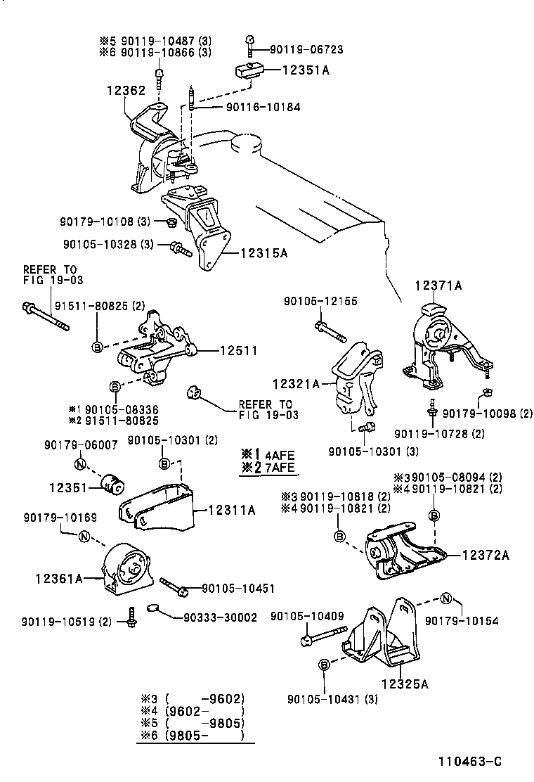 12315-74160 BRACKET, ENGINE MOUNTING, RH(FOR TRANSVERSE ENGINE) product image