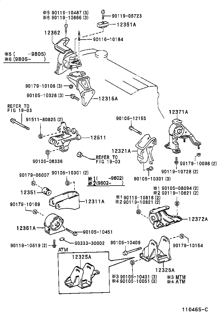 12361-16310 INSULATOR, ENGINE MOUNTING, FRONT(FOR TRANSVERSE ENGINE) product image